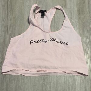 Pink Crop Top with Script Design